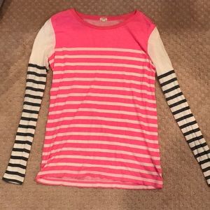 JCrew Striped Long Sleeve Tee